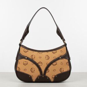 Guy Laroche Vintage  Purse Brown Leather Suede Handbag Made In Spain